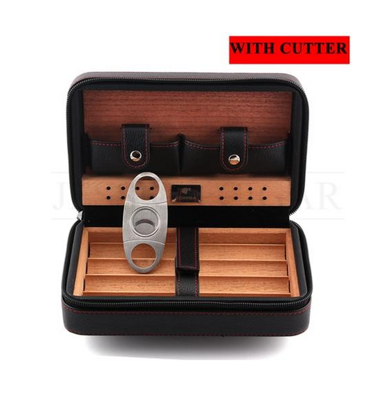 Travel Humidor - Best Portable Leather Travel Cigar Humidifier Gift Box