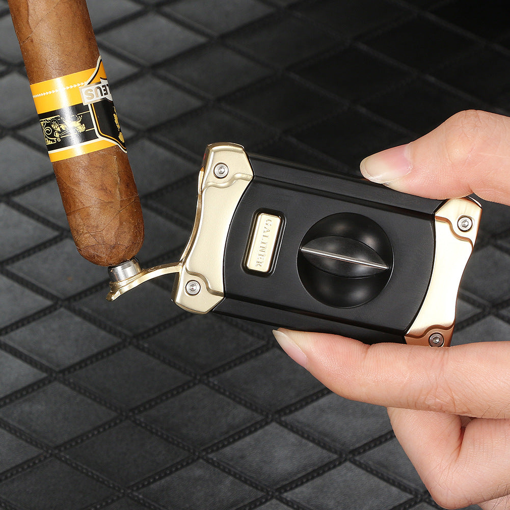 Portable Cigar Cutter With Drilled Holder