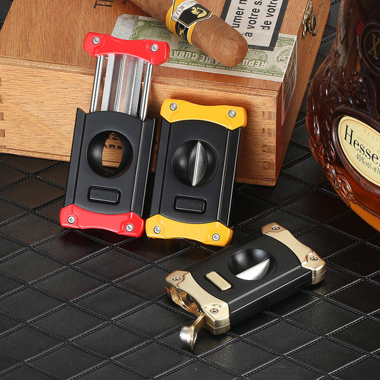 Portable Cigar Cutter With Drilled Holder