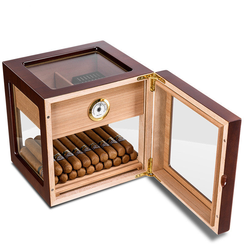 Deluxe Skylight Cedar Wood Piano Lacquer Cigar Humidor
