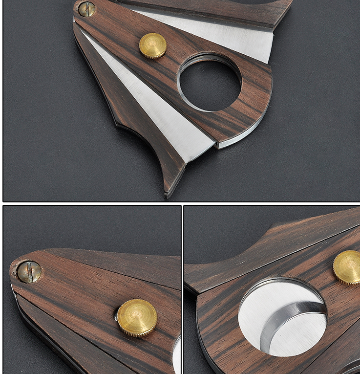 Sandalwood Cigar Cutter Double-edged Personality Style