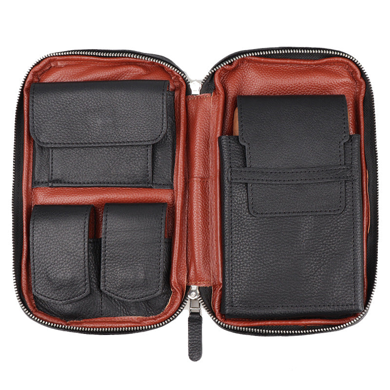 Leather Cigar Bag Carry-on Travel Portable Moisturizing Cigar Case